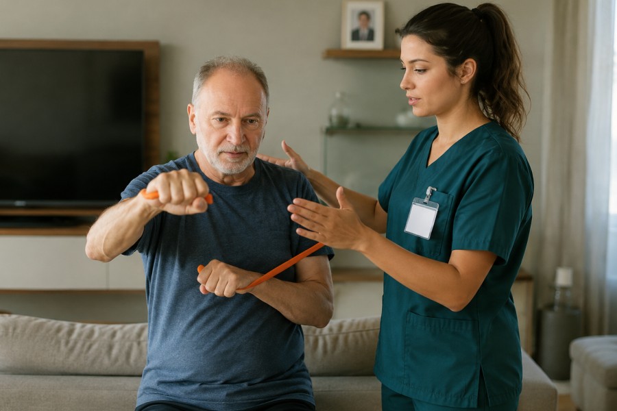 Home acquired brain injury rehabilitation visit in Derby