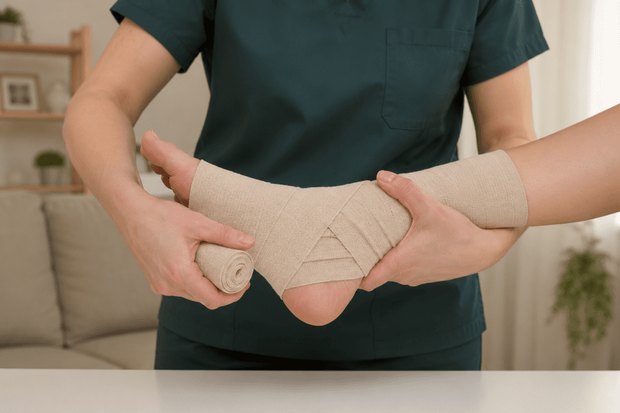 Home ankle sprain treatment visit in Derby