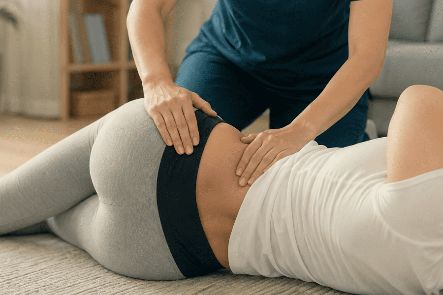 Home hip pain physiotherapy visit in Derby