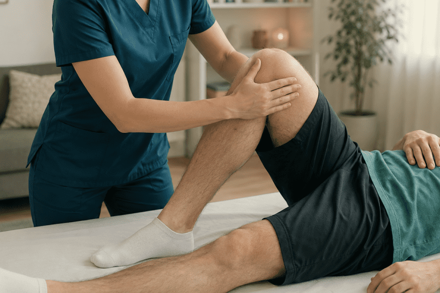 Home knee pain physiotherapy visit in Derby