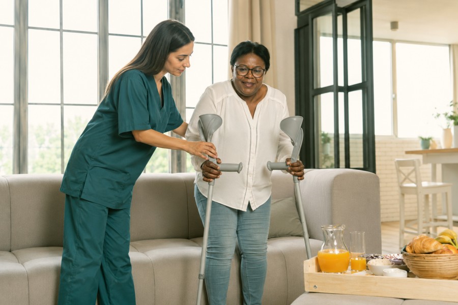 Home post-fall rehabilitation visit in Derby