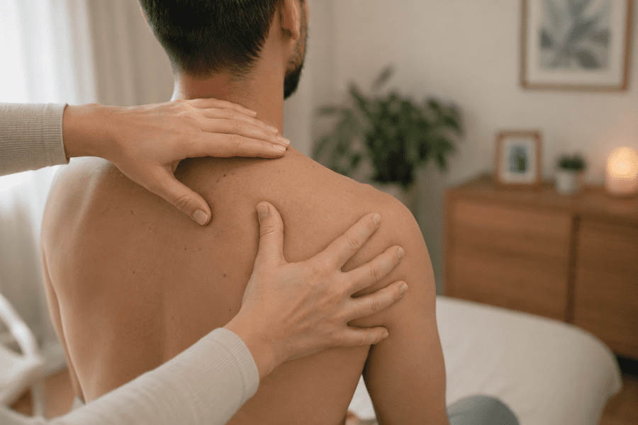 Home shoulder pain physiotherapy visit in Derby