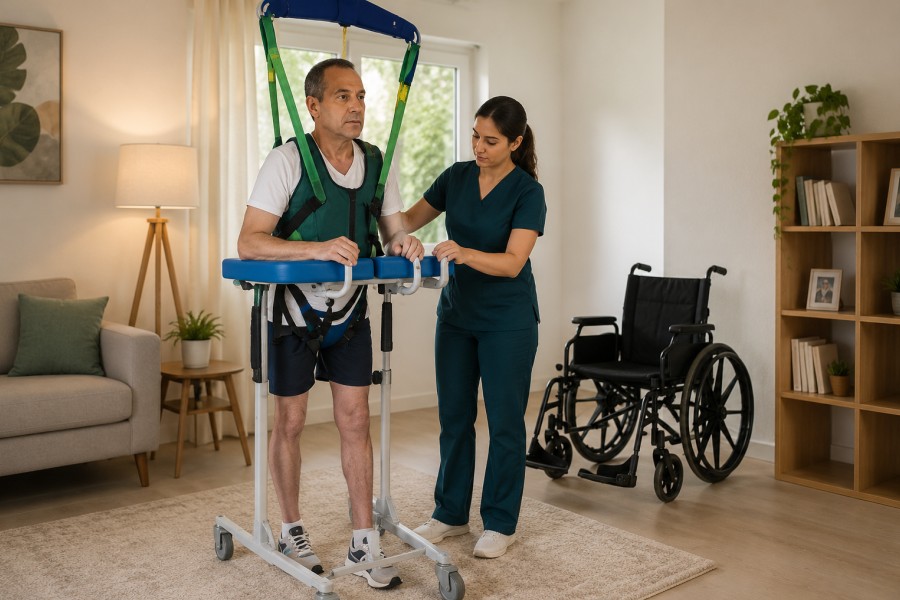 Home spinal cord injury rehabilitation visit in Derby