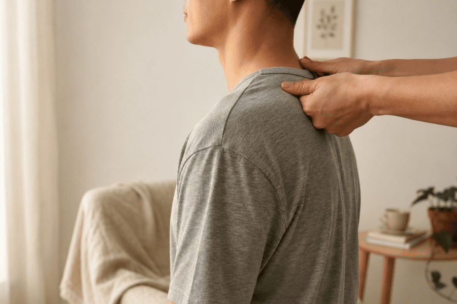 Home neck pain physiotherapy visit in Derby